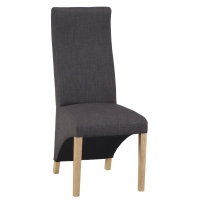 RobertDyas  Set of 2 Wave Back Luxury Dining Chairs - Charcoal