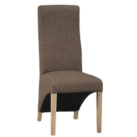 RobertDyas  Set of 2 Wave Back Luxury Dining Chairs - Cinnamon