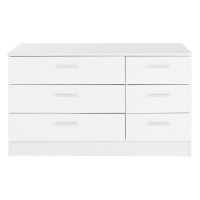 QDStores  Ottawa Wide White 6 Drawer Chest of Drawers
