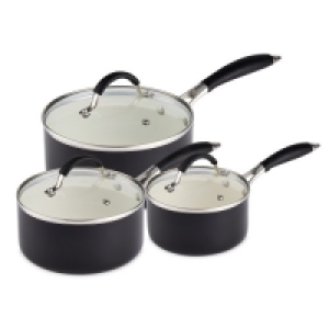 Aldi  Black Non-Stick Saucepans 3 Pack