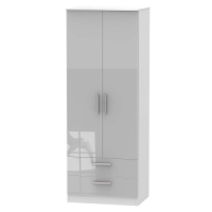 Goodland Ready Assembled Tall 2-Door Wardrobe with Drawers - £219.99