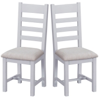 RobertDyas  Madera Ready Assembled Pair of Ladder Back Wooden Chairs wit