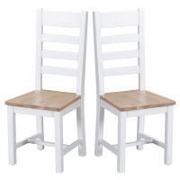 RobertDyas  Madera Ready Assembled Pair of Ladder Back Wooden Chairs - W