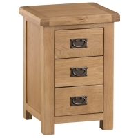 RobertDyas  Graceford Ready Assembled Large 3-Drawer Oak Bedside Cabinet
