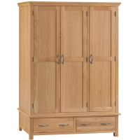 RobertDyas  Hindsley 3-Door 2-Drawer Oak Wardrobe