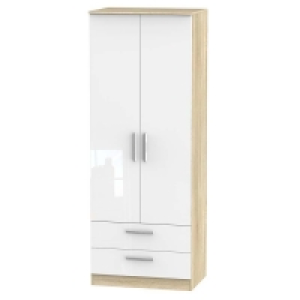 Goodland Ready Assembled Tall 2-Door Wardrobe with Drawers - £219.99