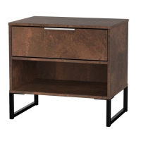 RobertDyas  Kishara Ready Assembled 1-Drawer Bedside Cabinet - Copper