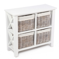 RobertDyas  Tocino Ready Assembled X Side 4-Basket Square Wooden Storage
