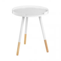 RobertDyas  Viborg Round Side Table with Lip - White