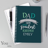 HomeBargains  Personalised Dads Greatest Achievement A5 Notebook