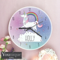 HomeBargains  Personalised Unicorn Wooden Clock