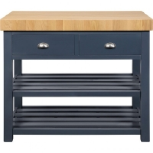 Kitchen Island Butcher Block with 2 Drawers