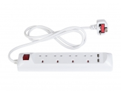 Powerfix 4 Socket Extension Lead With USB Ports