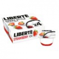 Asda Liberte Greek Style 0% Fat Strawberry Yogurts