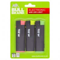 Poundland  Bull Brand Electronic Lighter With Led 3pk