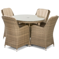 RobertDyas  Maze Rattan Winchester 4-Seater Round Dining Set with Venice