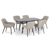 RobertDyas  Maze Rattan Zest 6 Seat Oval Dining Set with Armchairs - Tau