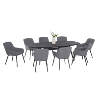 RobertDyas  Maze Rattan Zest 8 Seat Oval Dining Set with Armchairs - Gre