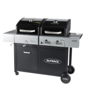 Outback Dual Fuel 2-Burner Gas and Charcoal Trolley BBQ with £374.99