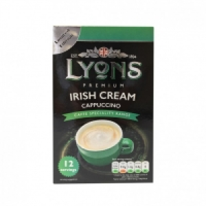LYONS IRISH CREAM CAPPUCCINO 12 SACHETS £0.89