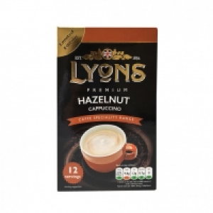 LYONS HAZELNUT CAPPUCCINO 12 SACHETS £0.89