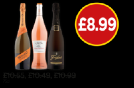Mionetto Prosecco, Mais Cast Cotes De Prov Rose, Freixenet C £8.99