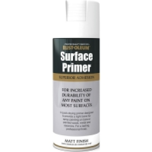 Rust-Oleum White Matt Finish Surface Primer Spray Paint 400m £6.00