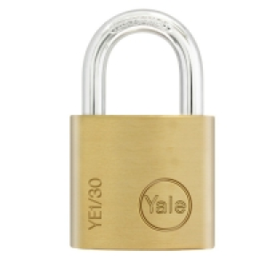 Yale 30mm Brass Padlock &pound;4.49