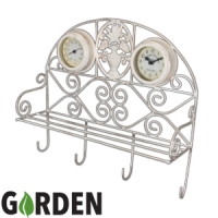 HomeBargains  Garden Thermometer & Clock Wall Mount