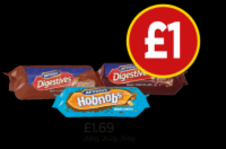 McVities Milk Chocolate Digestive, Hobnobs, Dark Chocolate