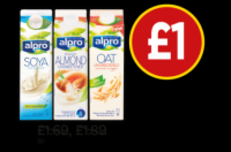 Alpro Soya Original, Almond Milk Unsweetened, Oat Unsweetene