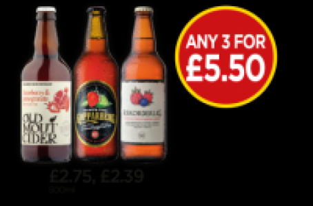 Budgens  Old Mout Pomegranate & Strawberry, Kopparberg Strawberry & L