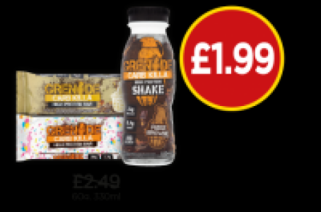 Budgens  Grenade Carbkilla Fudge Brownie, Caramel Chaos, Birthday Cak