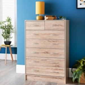 Lokken Oak Finish 7 Drawer Chest £59.99