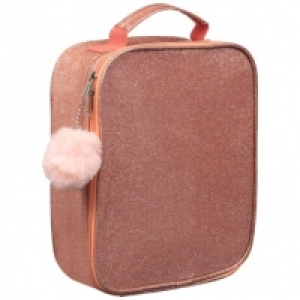Insulated Glitter Lunch Bag - Rose Gold