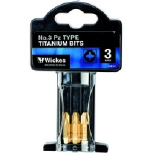 Wickes Titanium Screwdriver Bit Pozi No3 25mm Pack 3 £2.99
