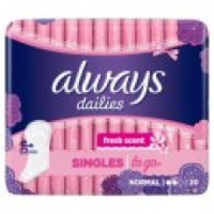 Dailies Singles To Go Panty Liners Fresh &pound;0.85