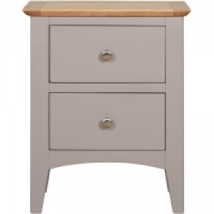 JTF  Eva 2 Drawer Bedside Table Grey