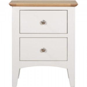 Eva 2 Drawer Bedside Table White