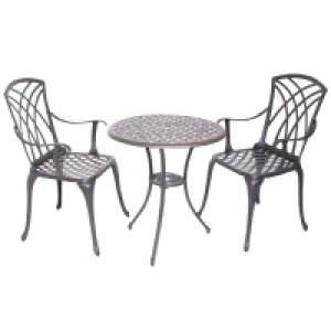 Charles Bentley Metal 2-Seater Bistro Set with Cushions - Br £169.99
