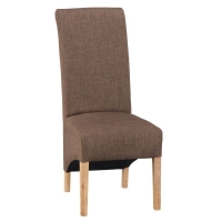QDStores  Lancelot Scroll Back Fabric Dining Chair Cinnamon