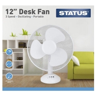 Partridges Status Status 12 inch Desk Fan, White