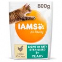 Asda Iams for Vitality Light in Fat/Sterilised Cat Food with Fresh Chi