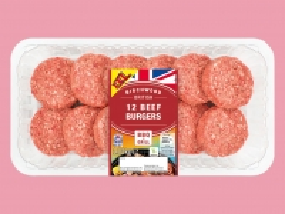 Lidl  Birchwood 12 British Beef Burgers