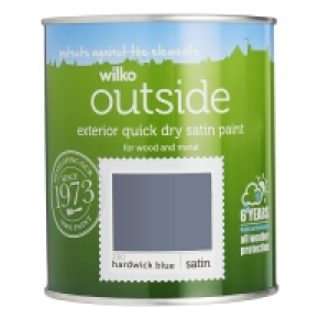 Wilko  Wilko Hardwick Blue Quick Dry Satin Exterior Paint 750ml