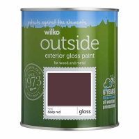 Wilko  Wilko Deep Red Gloss Exterior Paint 750ml