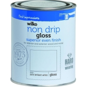 Wilko Pure Brilliant White Non-Drip Gloss Paint 750ml £6.50