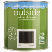 Wilko  Wilko Black Gloss Exterior Paint 2.5L