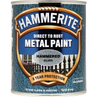 Wilko  Hammerite Direct to Rust Hammered Silver Metal Paint 250ml
