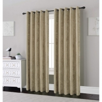 JTF  Chenille Lined Eyelet Curtains Natural 90x90cm